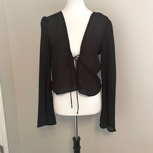 🔥😍 Super Sexy Black deep cut Blouse Top